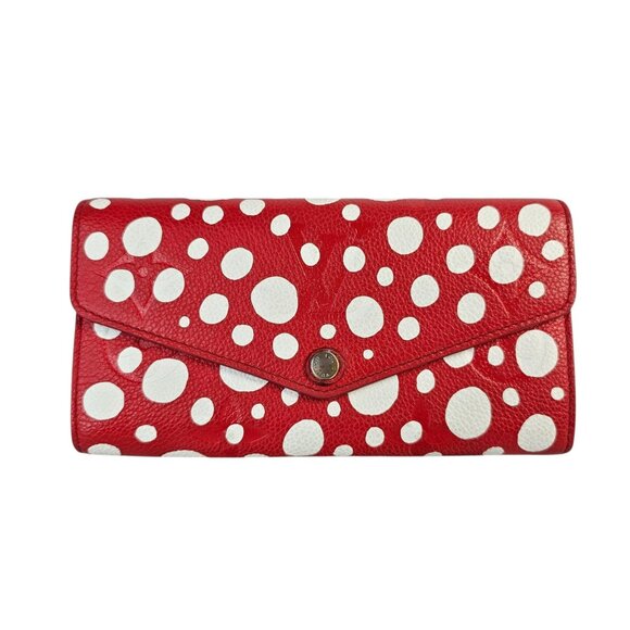 LOUIS VUITTON Sarah Wallet NM Yayoi Kusama Polka Dots Taurillon Leather - Picture 12 of 12
